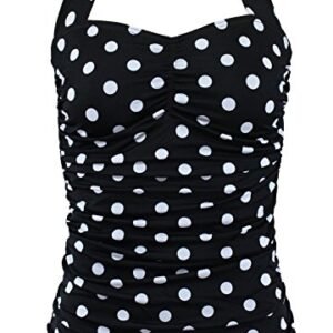 Aloha Beachwear,Vintage Pinup Badpak Black Polkadot.