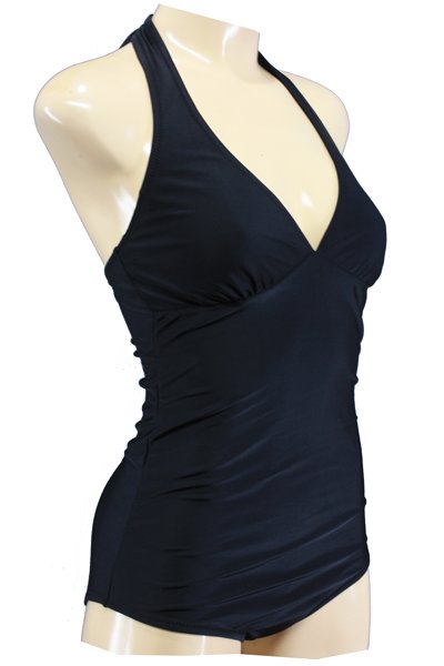 Aloha Beachwear,1950's Bathingsuit in Black in large. - Afbeelding 2