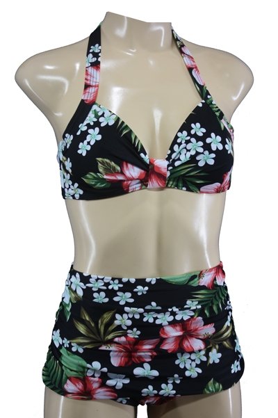 Aloha Beachwear,50's Bikini in Hibiscus.