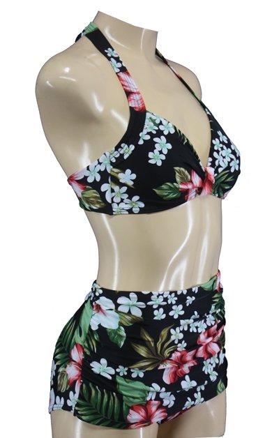 Aloha Beachwear,50's Bikini in Hibiscus. - Afbeelding 3