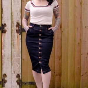 Rumble 59, High Waisted Jeans Skirt Second Skin.