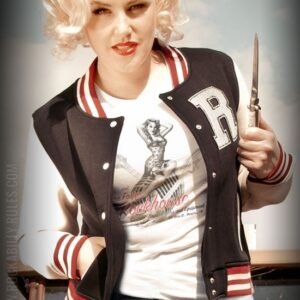 Rumble 59, Ladies College Jacket in Black.
