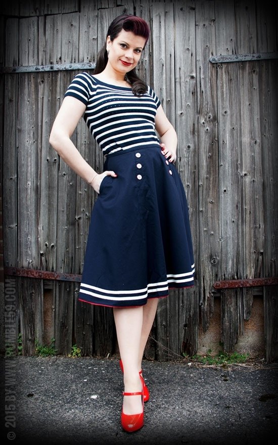 Rumble 59, Petticoat Skirt Ahoy Sailor in medium. - Afbeelding 4