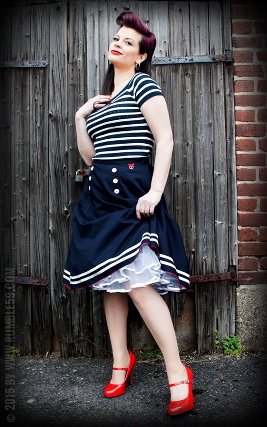 Rumble 59, Petticoat Skirt Ahoy Sailor in medium. - Afbeelding 5