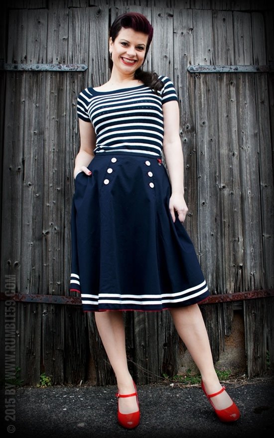 Rumble 59, Petticoat Skirt Ahoy Sailor in medium. - Afbeelding 3